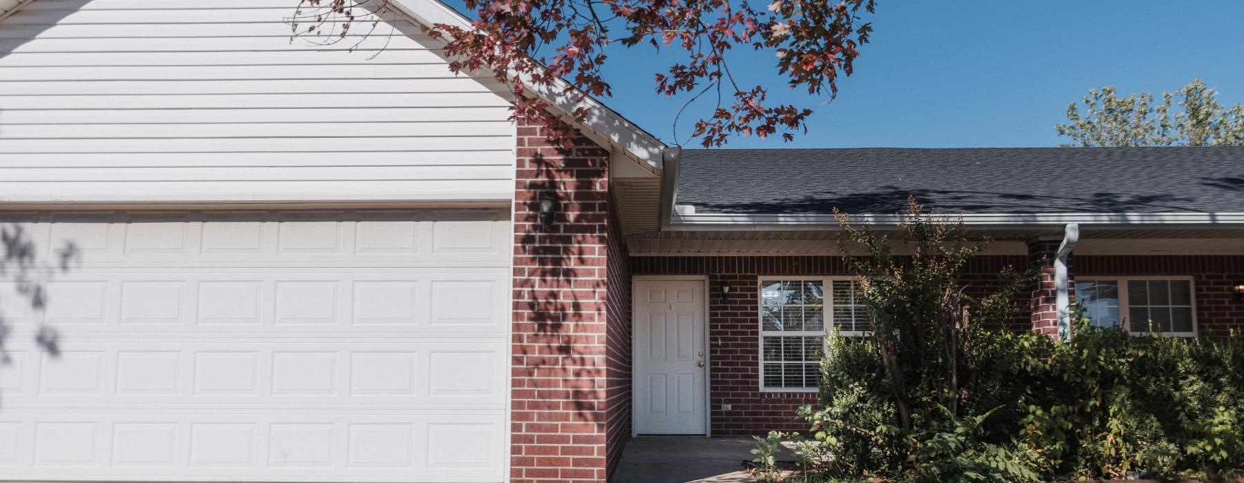 exterior of a house showing a large garage